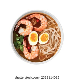 Fresh seafood meal on plate, gourmet lunch icon isolated