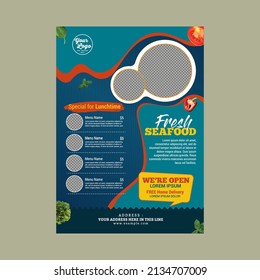 Fresh Seafood Restaurant Food Menu Template