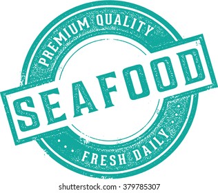 Fresh Seafood Restaurant Menu or Market Stamp