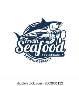 Fresh seafood restaurant premium logo