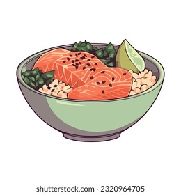 Fresh seafood soup in a gourmet bowl icon isolated