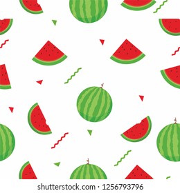 Fresh seamless background with watermelon pattern 