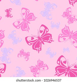 Fresh seamless butterfly iterative background isolated on contrast back layer. Wildlife butterfly repeat theme vector. Wildlife insect fauna clipart for garments.