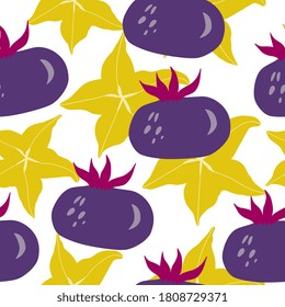 Fresh seamless pattern with exotic flora