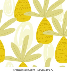 Fresh seamless pattern with exotic flora
