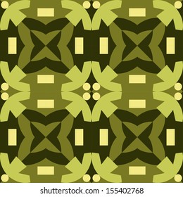 Fresh seamless pattern in green and yellow colors. Made from stylistic man figures.