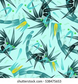 Fresh seamless pattern with unusual abstract geometrical shapes.
