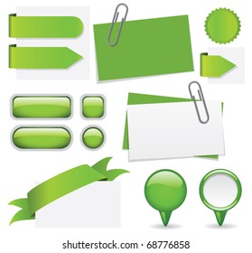 Fresh set of green website elements. Add your own text for a custom look.