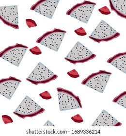 Conjunto fresco. Patrón de lobos de frutas de dragón. Juicoy Clipart