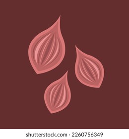 Fresh shallot flat vector illustration. Cute fresh natural onion shallot cartoon vector illustration for graphic design and decorative element