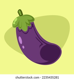 fresh shiny eggplant vegetable element