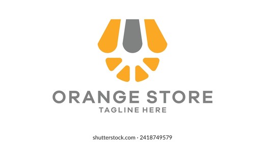 Fresh shop logo design. Fresh orange fruit shop, logo design creative symbol idea.