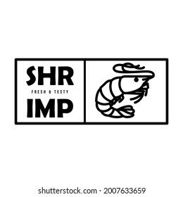 Fresh Shrimp logo emblem label seafood vector icon illustration