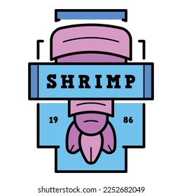 Fresh shrimp logo. Outline fresh shrimp vector logo color flat isolated on white