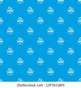 Fresh shrimp pattern vector seamless blue repeat for any use