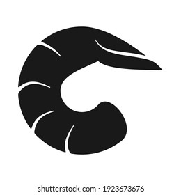 Fresh shrimp or prawn as shellfish concept in vector icon