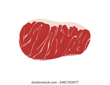 Fresh sirloin slice. Simple flat illustration.