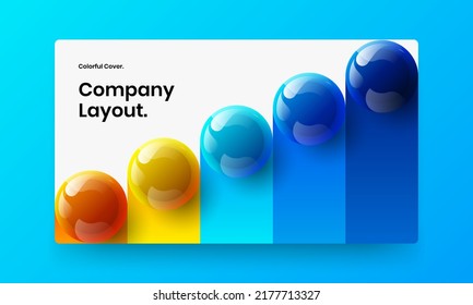 Fresh site vector design layout. Abstract 3D balls corporate cover concept.