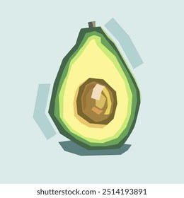 Fresh slice avocado vector illustration