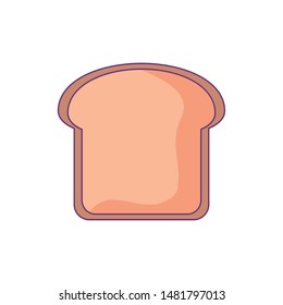 fresh slice bread isolated icon