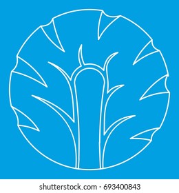 Fresh slice of broccoli icon blue outline style isolated vector illustration. Thin line sign