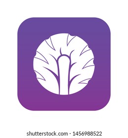 Fresh slice of broccoli icon digital purple for any design isolated on white vector illustration