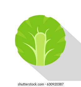 Fresh slice of broccoli icon. Flat illustration of fresh slice of broccoli vector icon for web on white background