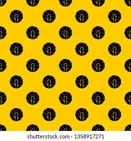 Fresh slice of broccoli pattern seamless vector repeat geometric yellow for any design