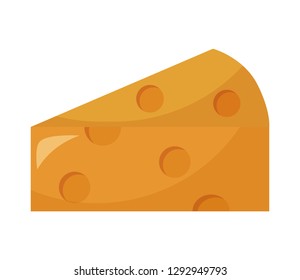 fresh slice cheese on white background vector illustration