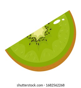 Fresh slice kiwi fruit isolated on white background. Summer fruits for healthy lifestyle. Organic fruit. Cartoon style. Vector illustration for any design.