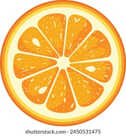 Fresh slice of orange isolated
