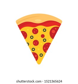 Fresh slice of pizza icon. Flat illustration of fresh slice of pizza vector icon for web design