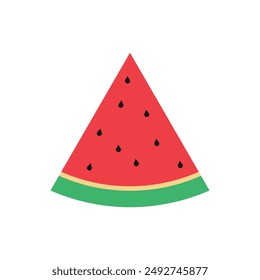 Fresh slice of watermelon on white background. Vector illustration