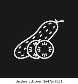 Fresh Sliced Cucumber Icon for Healthy Salads, Vegetarian Food, and Natural Spa Beauty Treatments