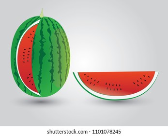 A fresh sliced watermelon with full size fruit
