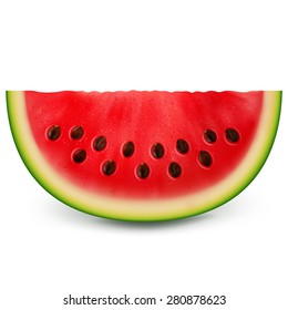 Fresh sliced watermelon on a white background.Vector illustration.