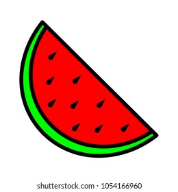 fresh sliced watermelon vector sign icon symbol
