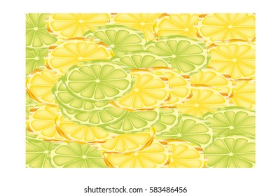 Fresh slices of lemons and limes