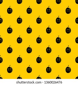 Fresh smiling plum pattern seamless vector repeat geometric yellow for any design