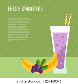Fresh smoothie flat concept made in vector.