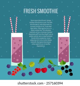 Fresh smoothie flat concept made in vector.