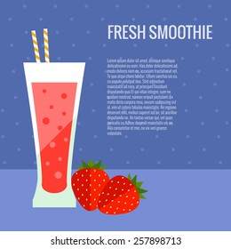 Fresh smoothie flat concept made in vector. 