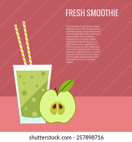 Fresh smoothie flat concept made in vector. 
