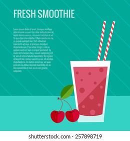 Fresh smoothie flat concept made in vector. 