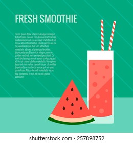 Fresh smoothie flat concept made in vector. 