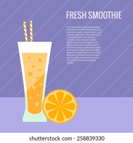 Fresh smoothie flat concept made in vector.