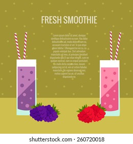 Fresh smoothie flat concept made in vector.