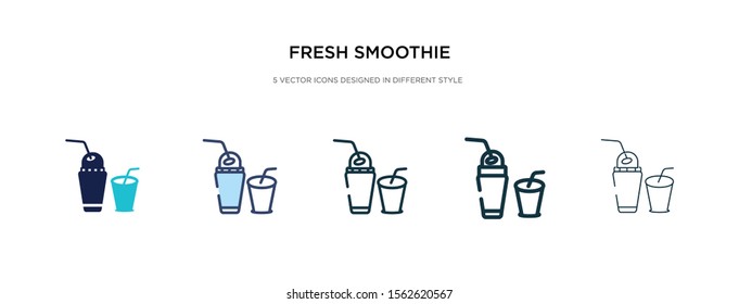 fresh smoothie icon in different style vector illustration. two colored and black fresh smoothie vector icons designed in filled, outline, line and stroke style can be used for web, mobile, ui