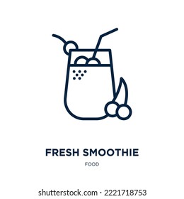 fresh smoothie icon from food collection. Thin linear fresh smoothie, smoothie, juice outline icon isolated on white background. Line vector fresh smoothie sign, symbol for web and mobile