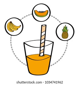 fresh smoothie juice drink fruit banana pineapple papaya